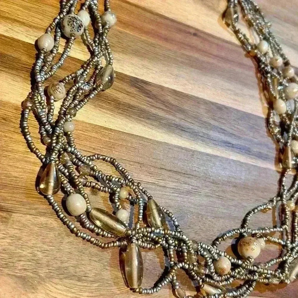 Beaded 7 Strand Statement Necklace - Picture 4 of 4